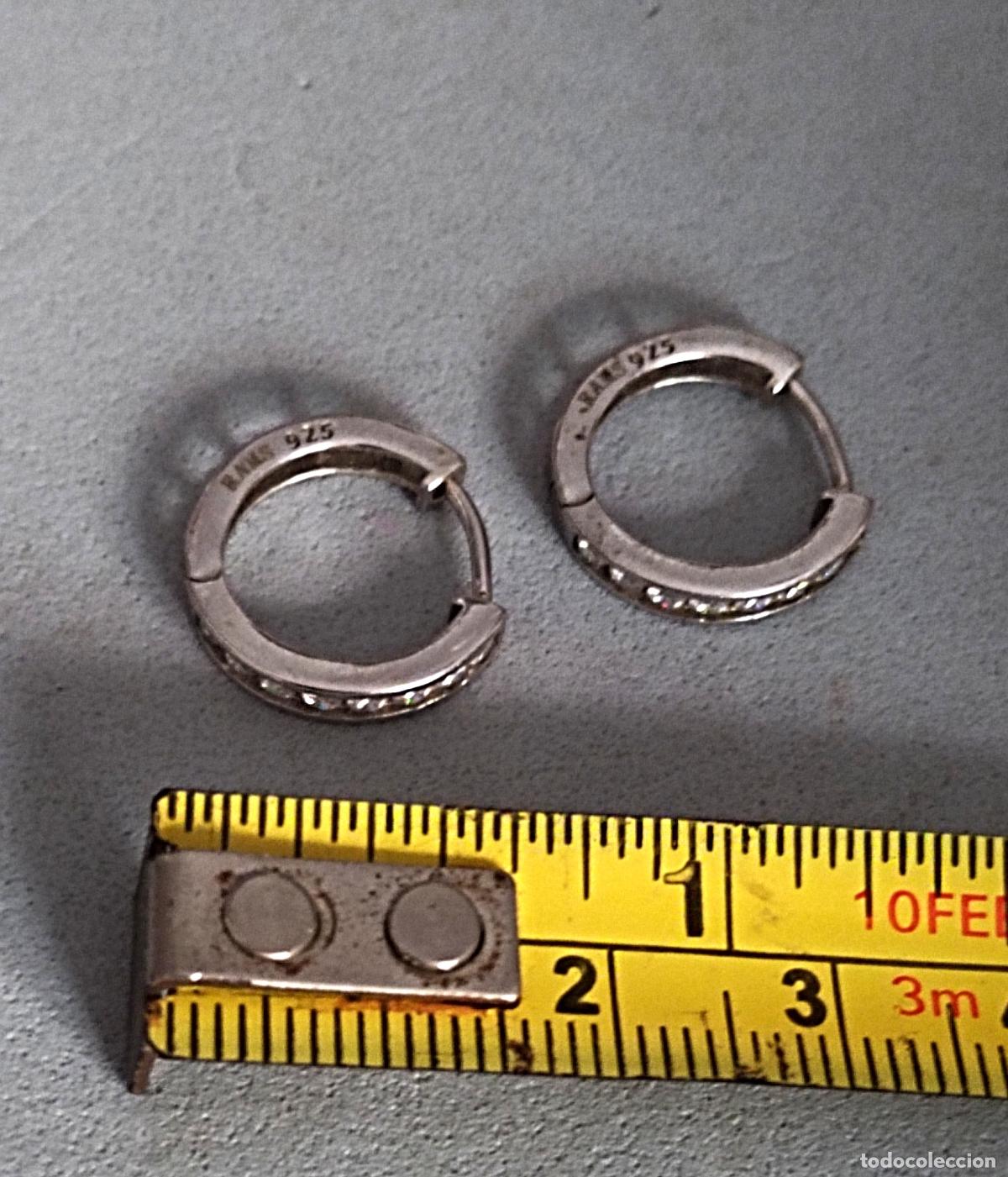 Joyeria: Pendientes de plata de ley, con circonitas. - Foto 2