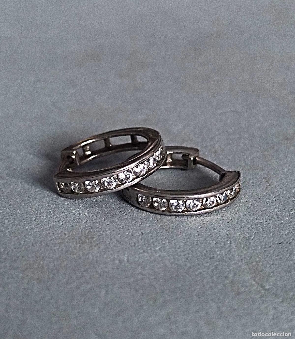 Joyeria: Pendientes de plata de ley, con circonitas. - Foto 3