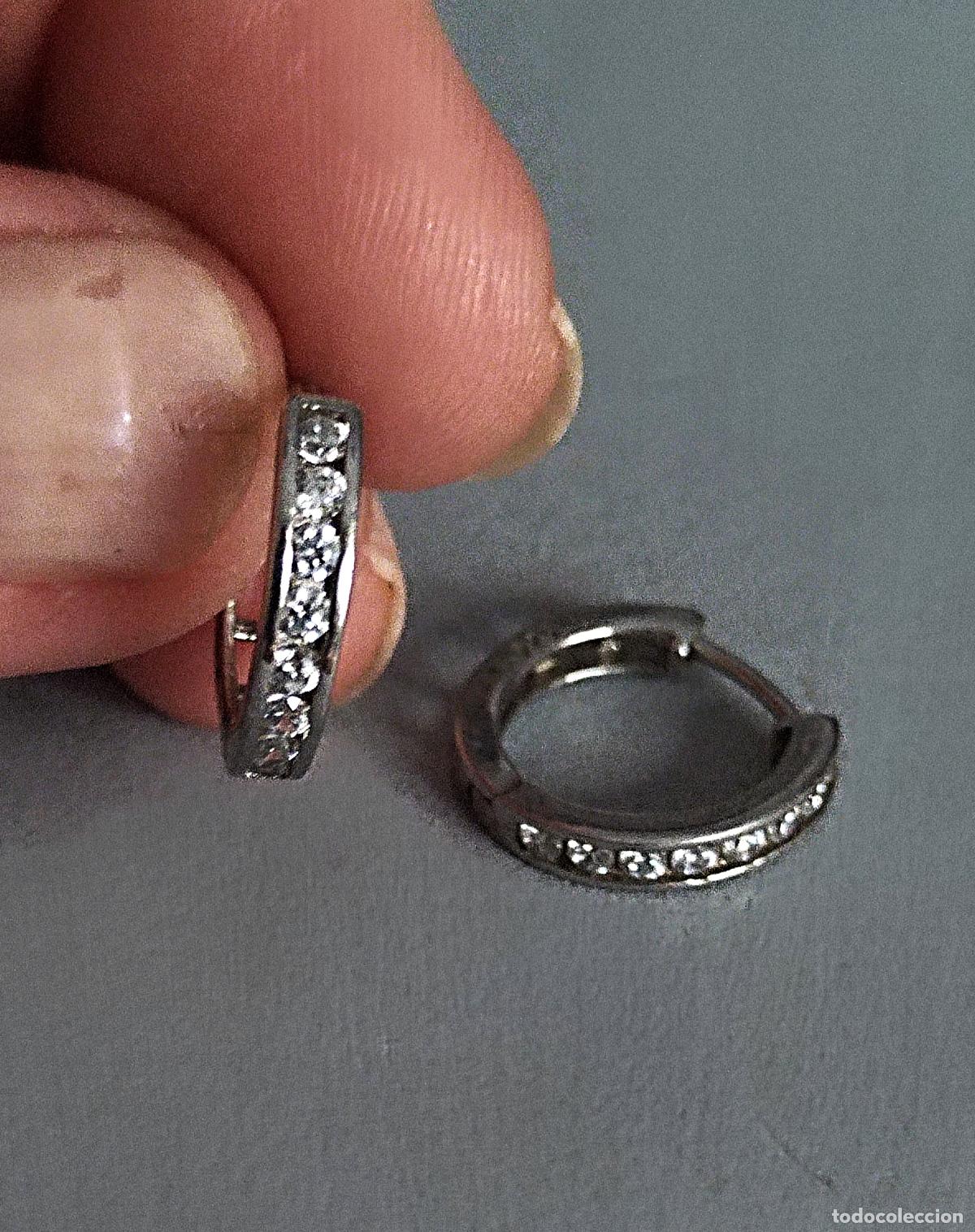 Joyeria: Pendientes de plata de ley, con circonitas. - Foto 4