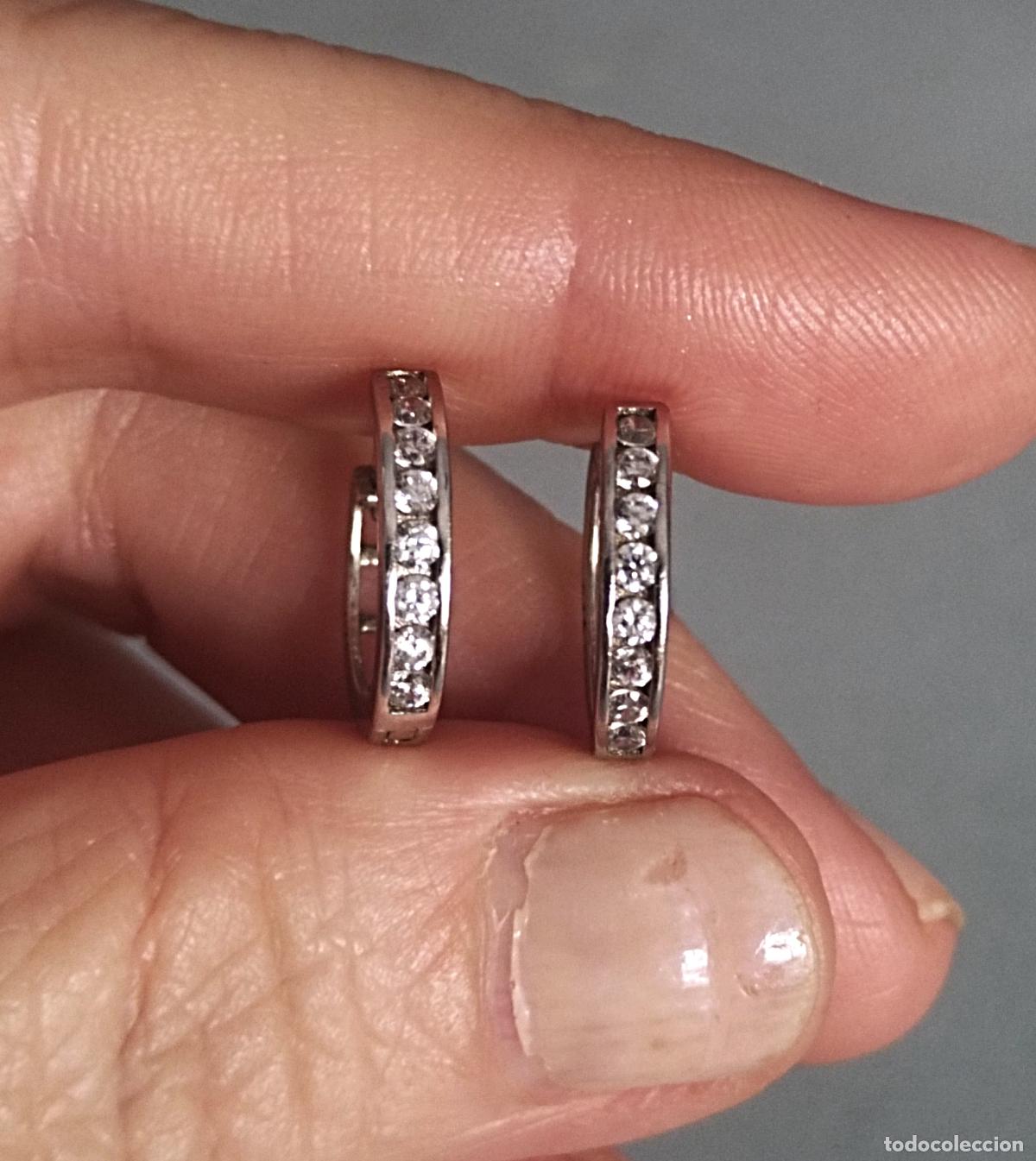 Joyeria: Pendientes de plata de ley, con circonitas. - Foto 1
