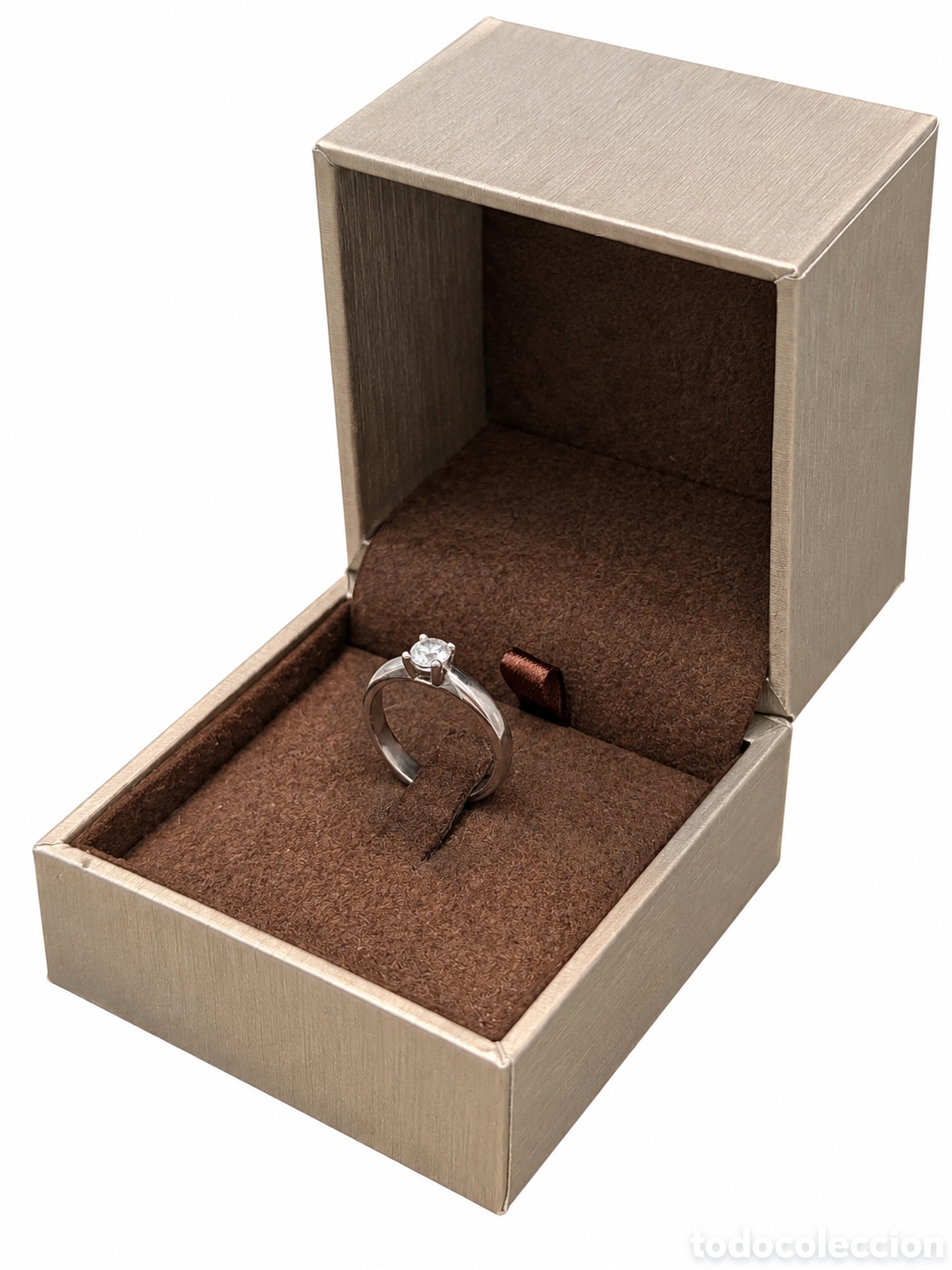 Joyeria: Solitario de Oro Blanco 18k con Diamante Talla Brillante 0,45 ct (Color G / Pureza VS) - Certificado
