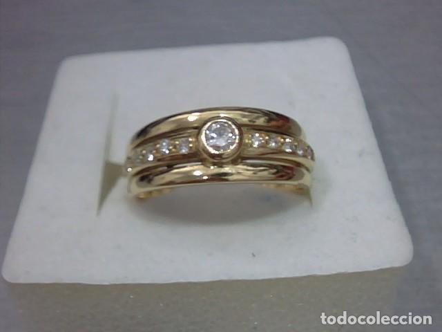 Joyeria: anillo en oro 18 kts y diamantes