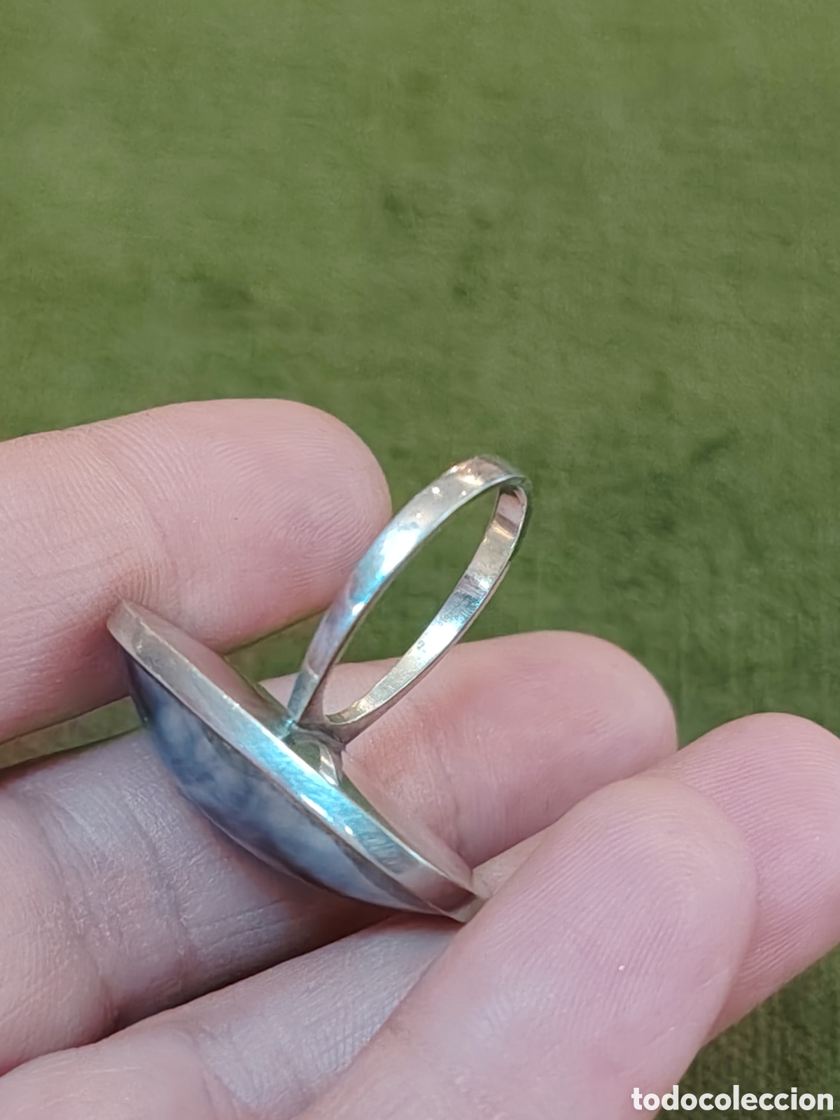 Joyeria: Juego de pendientes y anillo elaborado en plata y perlas de abul&oacute;n. - Foto 5