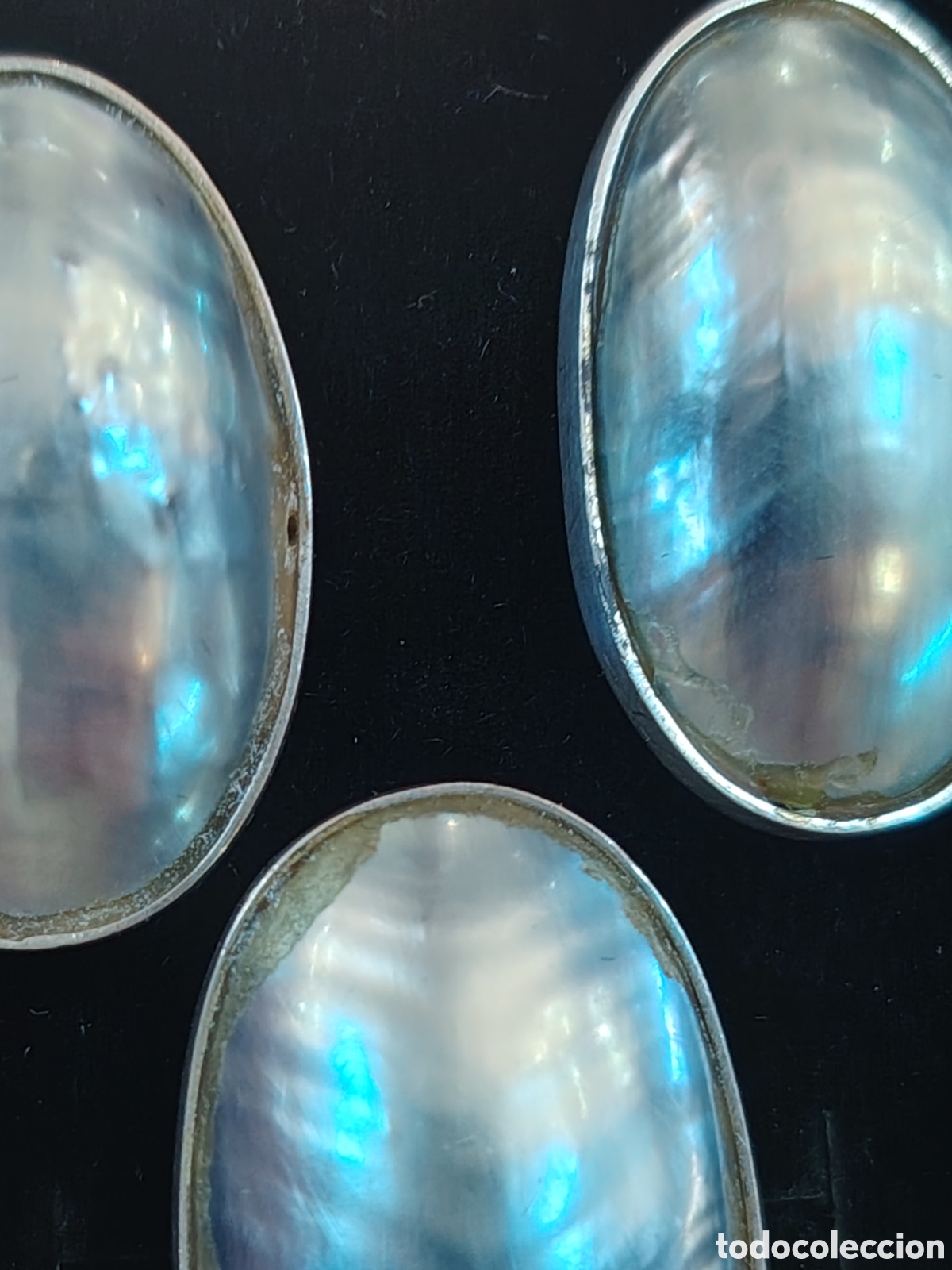 Joyeria: Juego de pendientes y anillo elaborado en plata y perlas de abul&oacute;n. - Foto 14