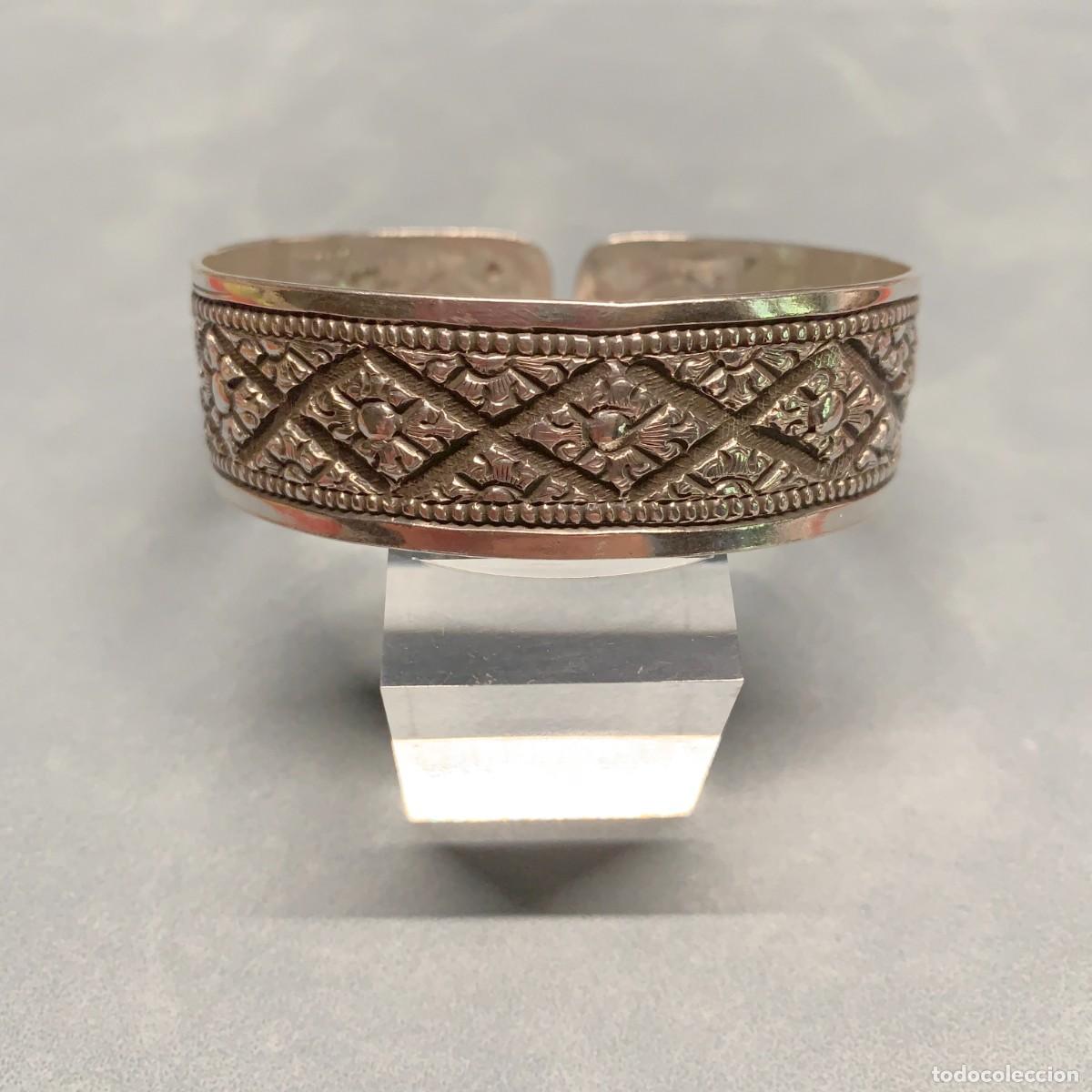 Joyeria: Exclusivo Brazalete de Plata de Ley 925 - Alta Orfebrer&iacute;a Budista / Tibetana