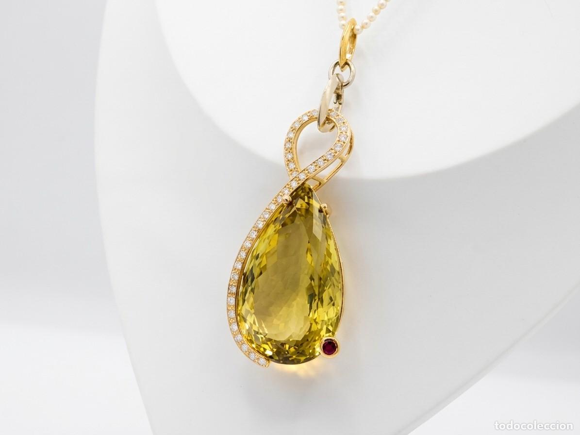 Joyeria: ALTA JOYERIA-COLGANTE DE ORO-DIAMANTES Y UN GRAN CITRINO
