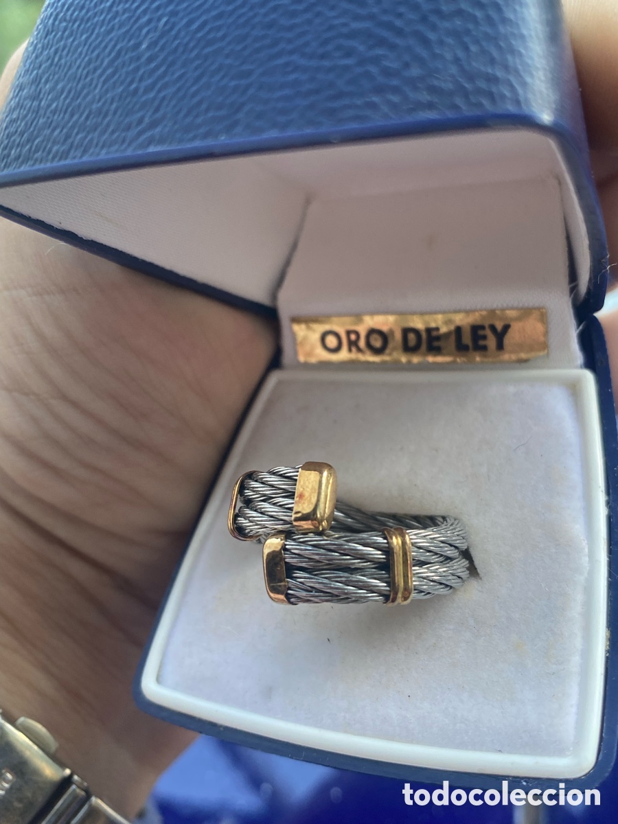Joyeria: Anillo trenzado con detalles en oro de 18k