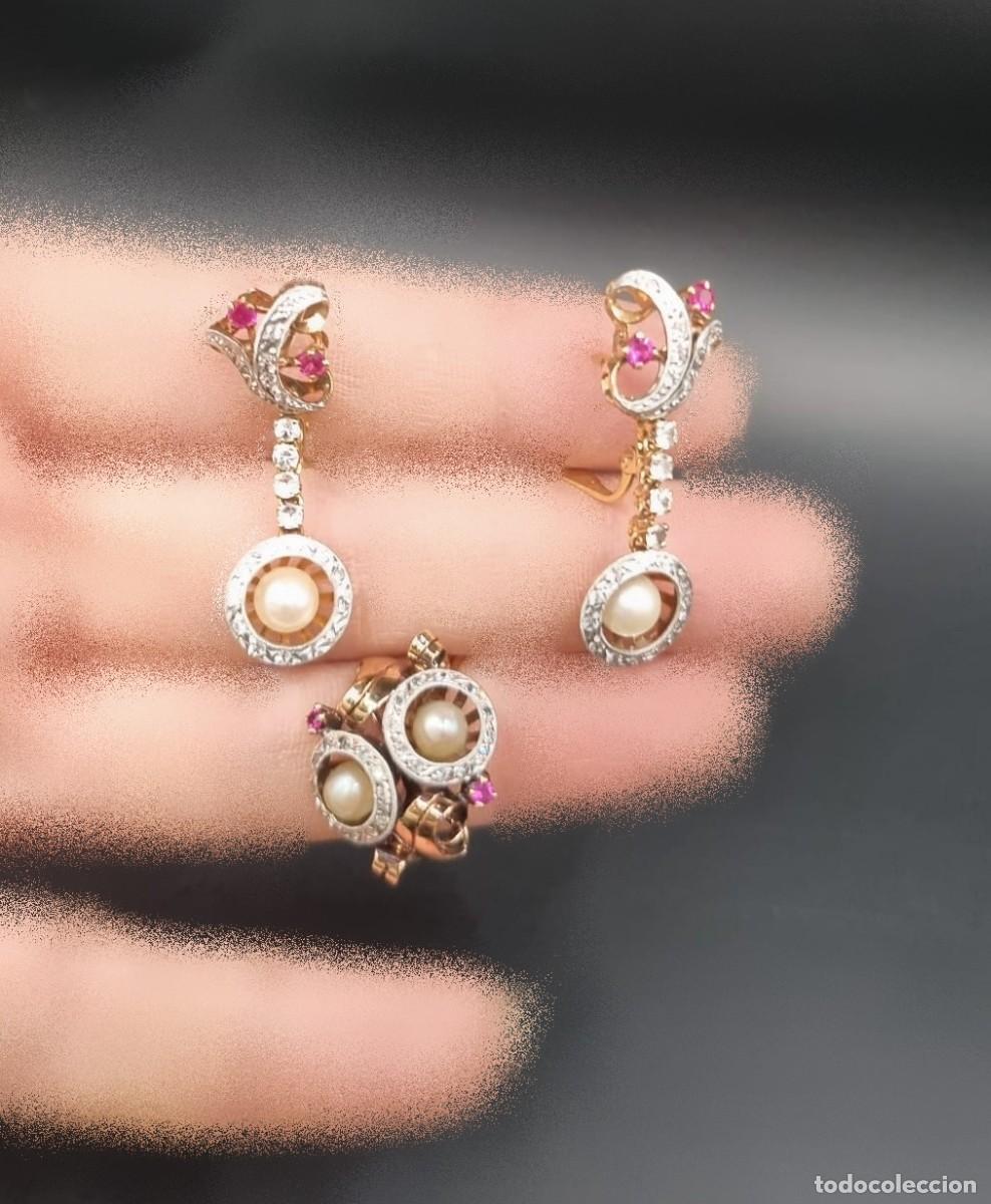 Joyeria: Conjunto de pendientes y anillo de oro - Foto 17
