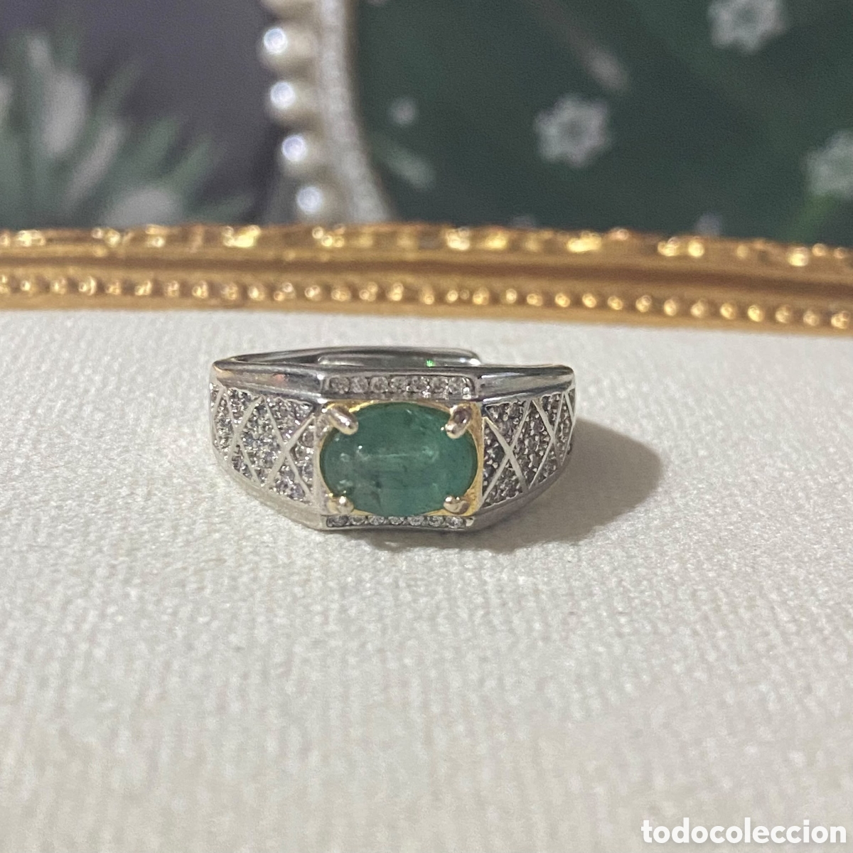 Joyeria: Anillo de plata para hombre con esmeralda natural
