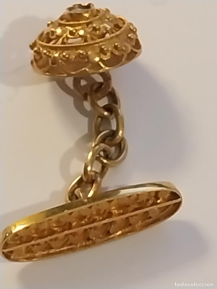 Joyeria: Gemelos hist&oacute;ricos de oro 18k bot&oacute;n charro - Foto 6