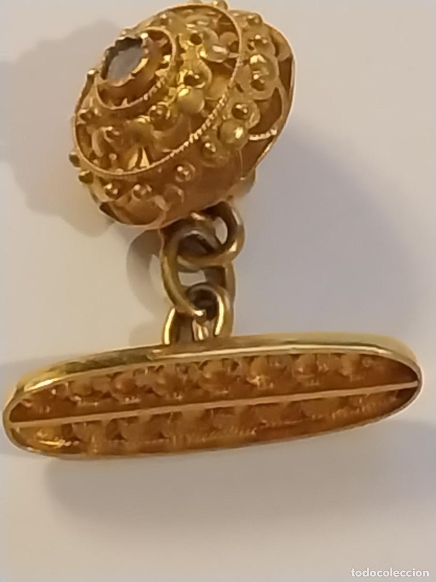 Joyeria: Gemelos hist&oacute;ricos de oro 18k bot&oacute;n charro - Foto 7
