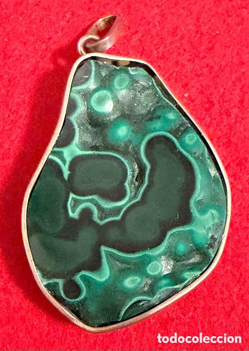 Joyeria: Curioso colgante en plata de ley y Maquita.