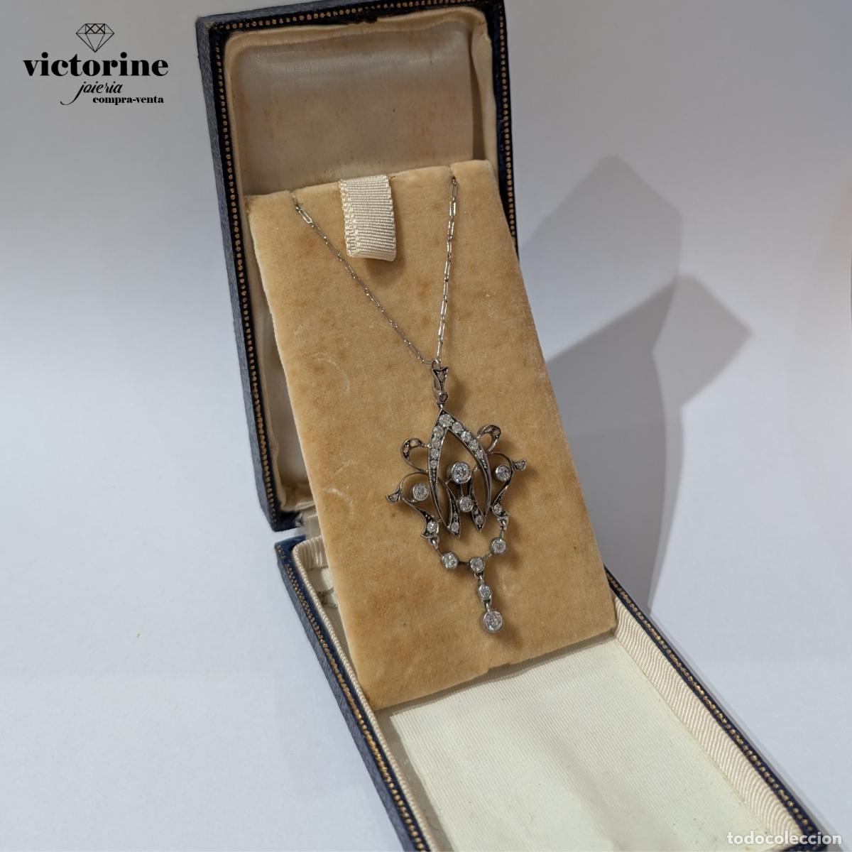 Joyeria: Collar de platino con diamantes talla antigua y talla rosa