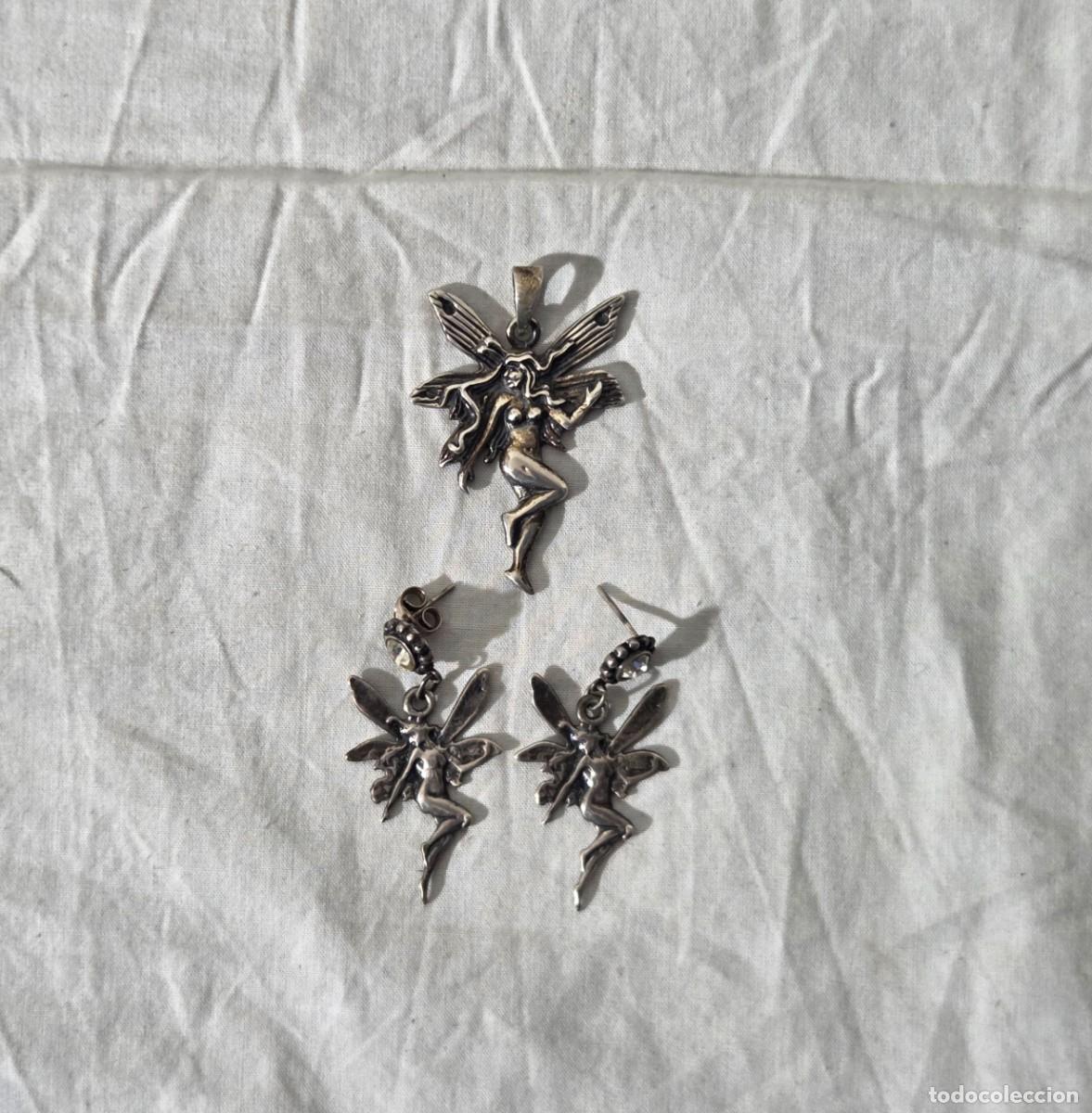Joyeria: Conjunto de pendientes y colgante de Hadas en plata 925