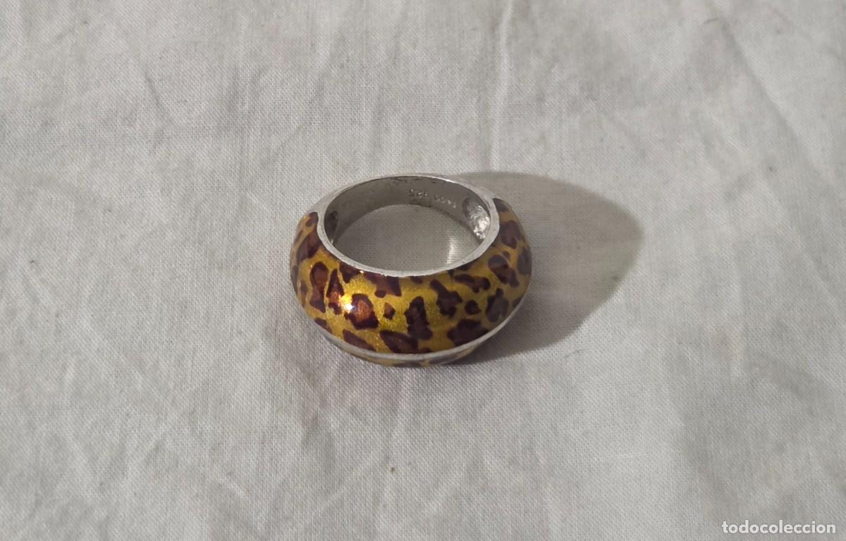 Joyeria: Anillo de plata con lacados dise&ntilde;o leopardo en plata 925