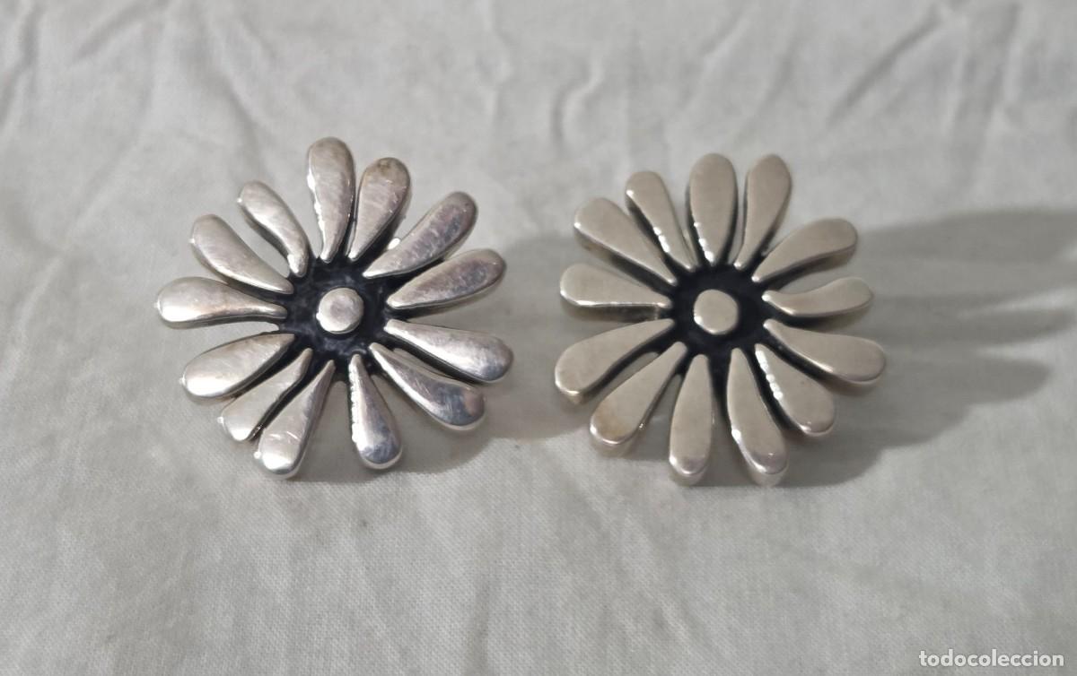Joyeria: Pendientes en forma de flor de plata 925 - Foto 2