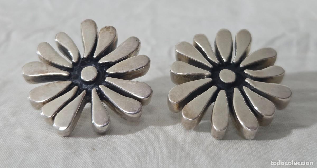 Joyeria: Pendientes en forma de flor de plata 925 - Foto 3