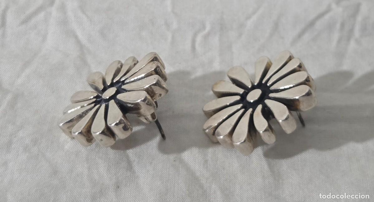 Joyeria: Pendientes en forma de flor de plata 925 - Foto 4