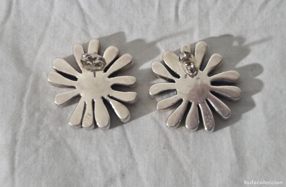 Joyeria: Pendientes en forma de flor de plata 925 - Foto 7