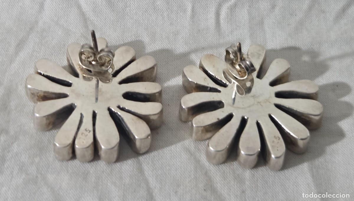 Joyeria: Pendientes en forma de flor de plata 925 - Foto 8