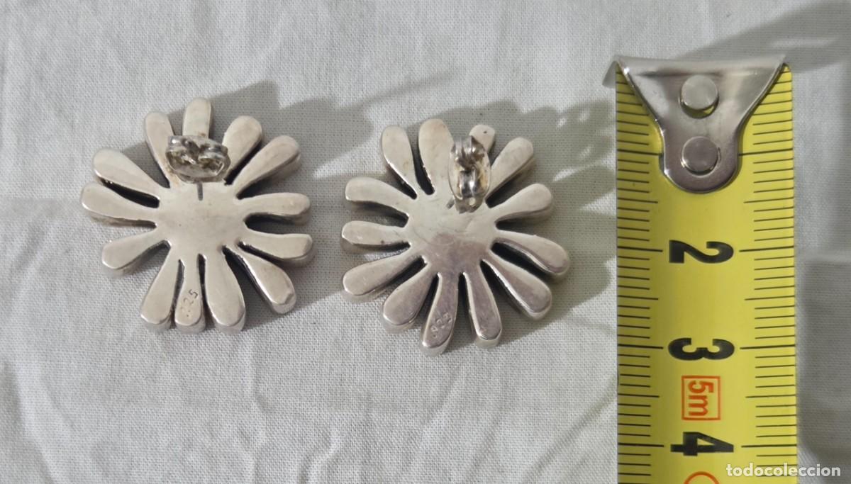 Joyeria: Pendientes en forma de flor de plata 925 - Foto 9