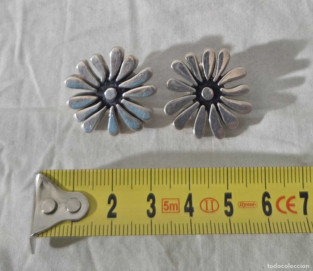 Joyeria: Pendientes en forma de flor de plata 925 - Foto 11