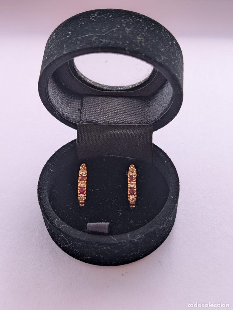 Joyeria: Pendientes Oro 18k Criolla Rub&iacute;es y brillantes