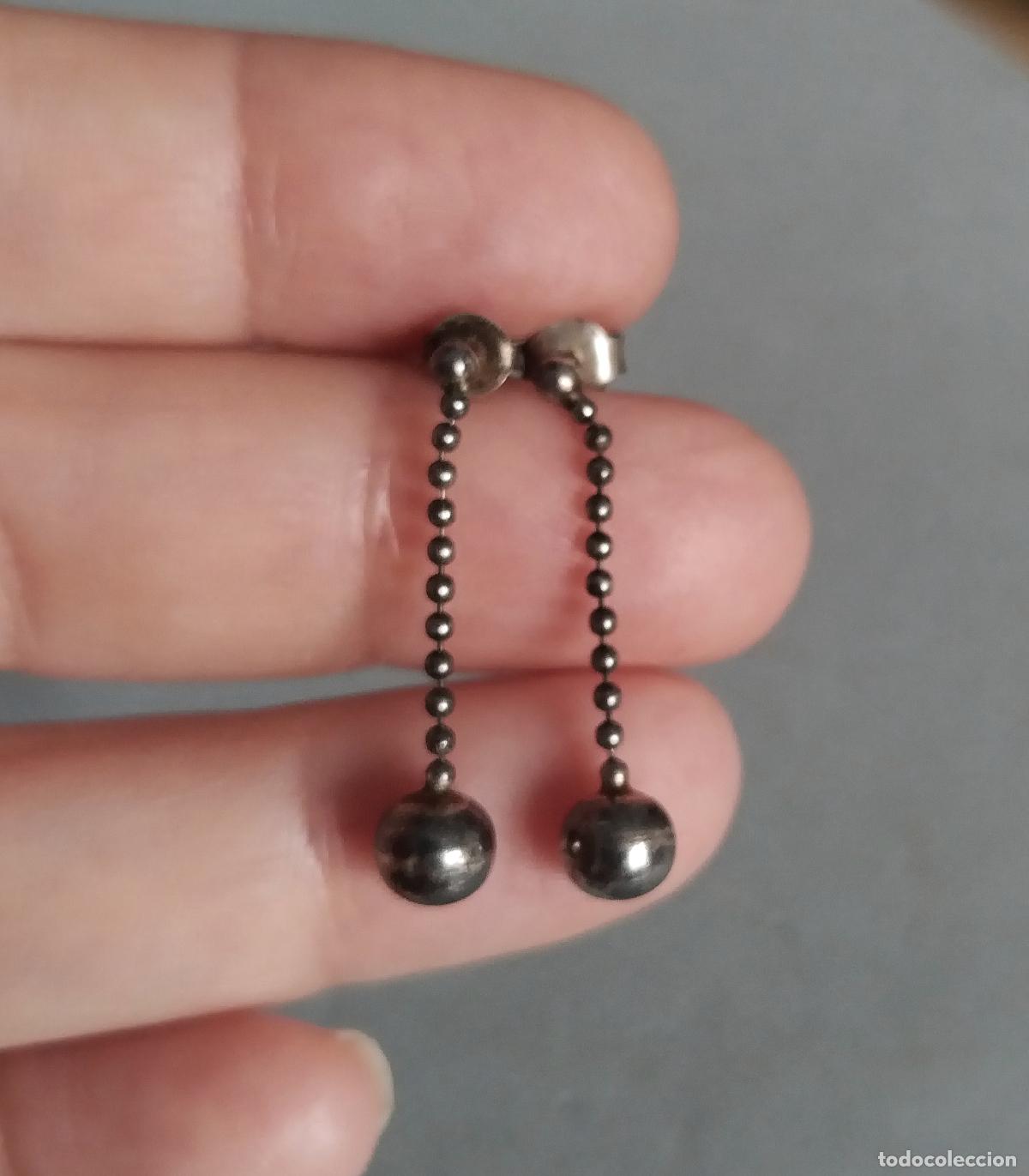 Joyeria: Antiguos pendientes de plata. - Foto 2