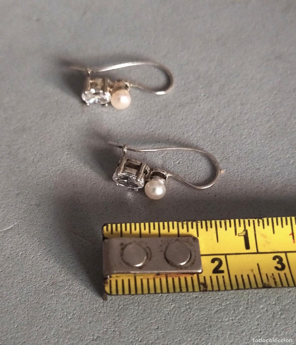 Joyeria: Pendientes de plata, con perla y circonita. - Foto 2
