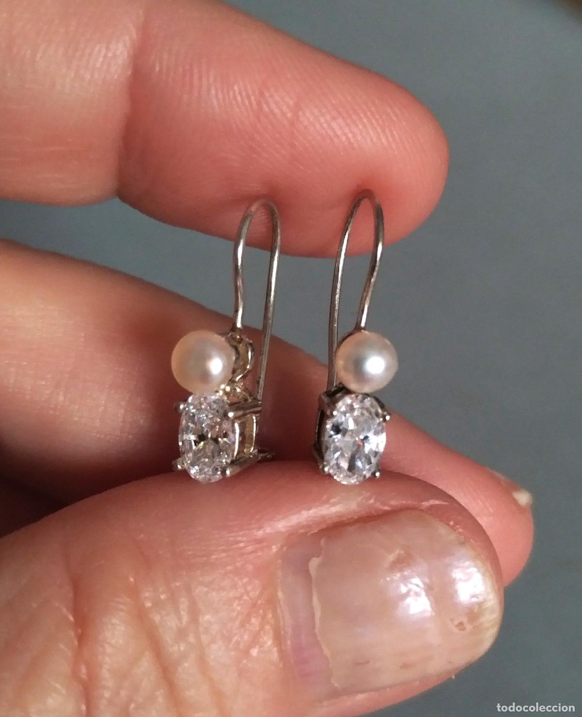 Joyeria: Pendientes de plata, con perla y circonita. - Foto 3
