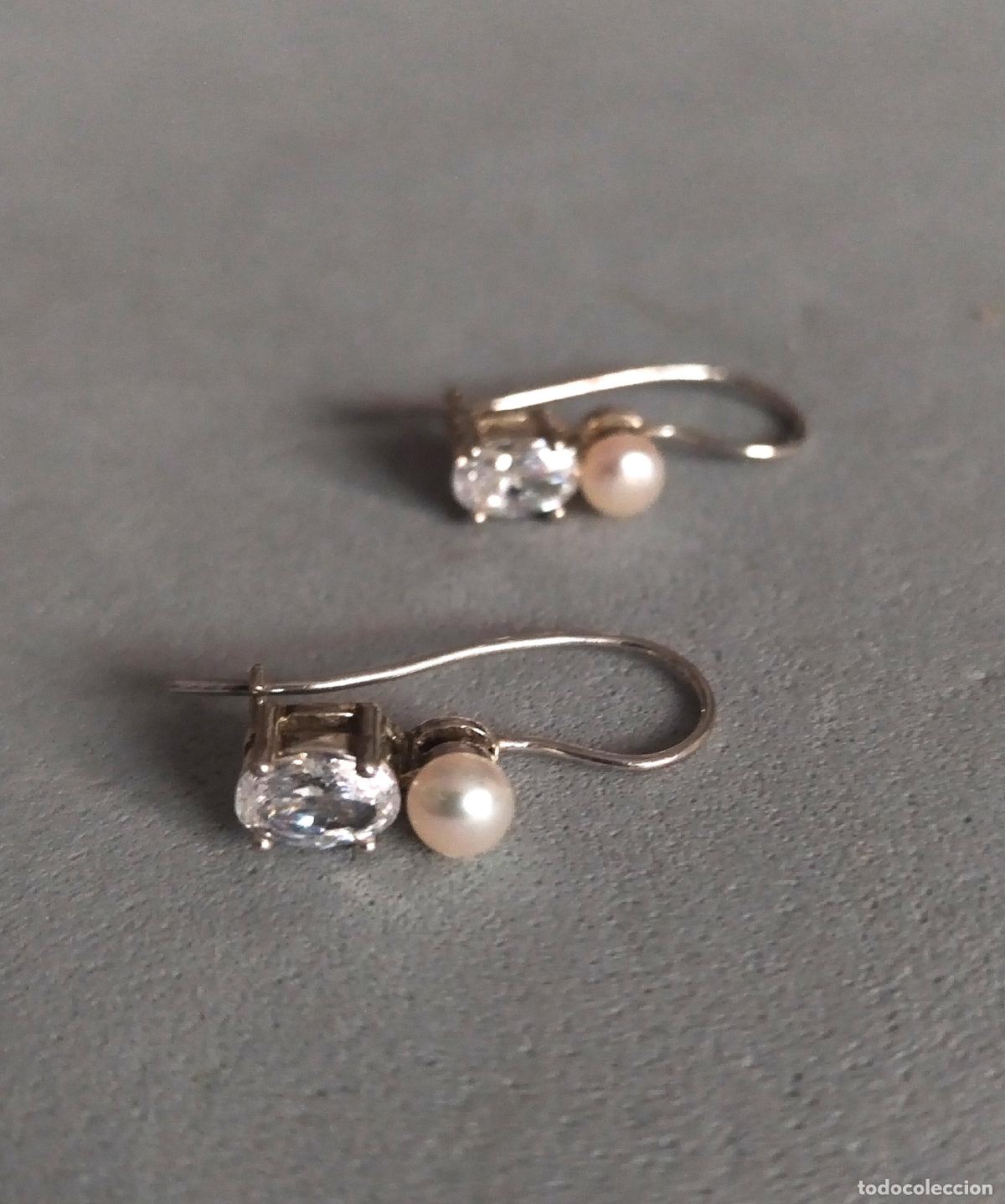 Joyeria: Pendientes de plata, con perla y circonita. - Foto 4