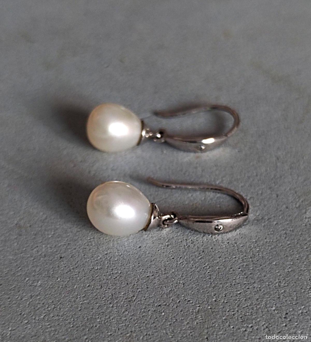 Joyeria: Pendientes de plata de ley con perlas cultivadas. - Foto 4