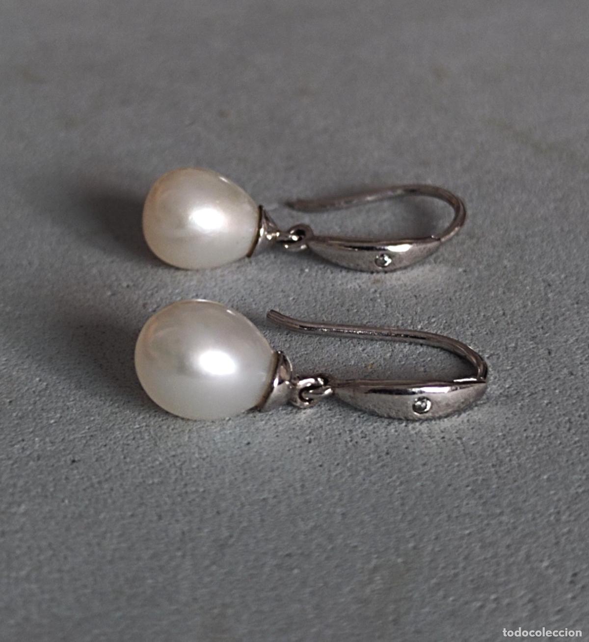 Joyeria: Pendientes de plata de ley con perlas cultivadas.