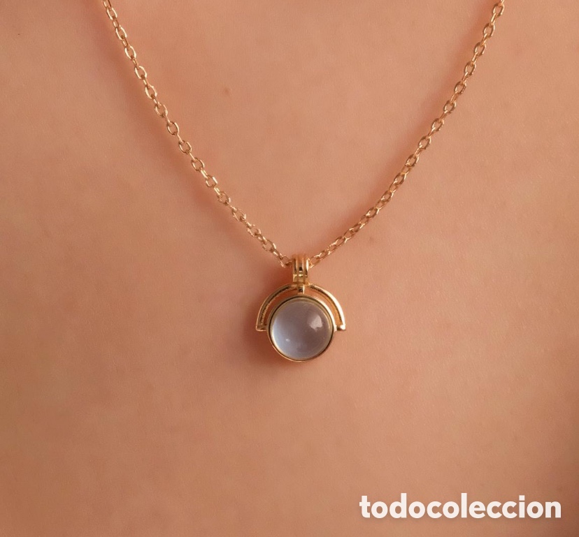 Joyeria: Collar / Colgante minimalista de aguamarina natural en plata de ley y acabado en oro 18k