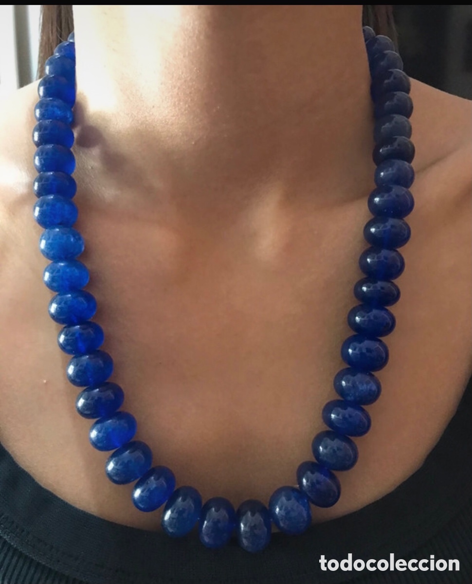 Joyeria: Collar &oacute;nix azul, natural