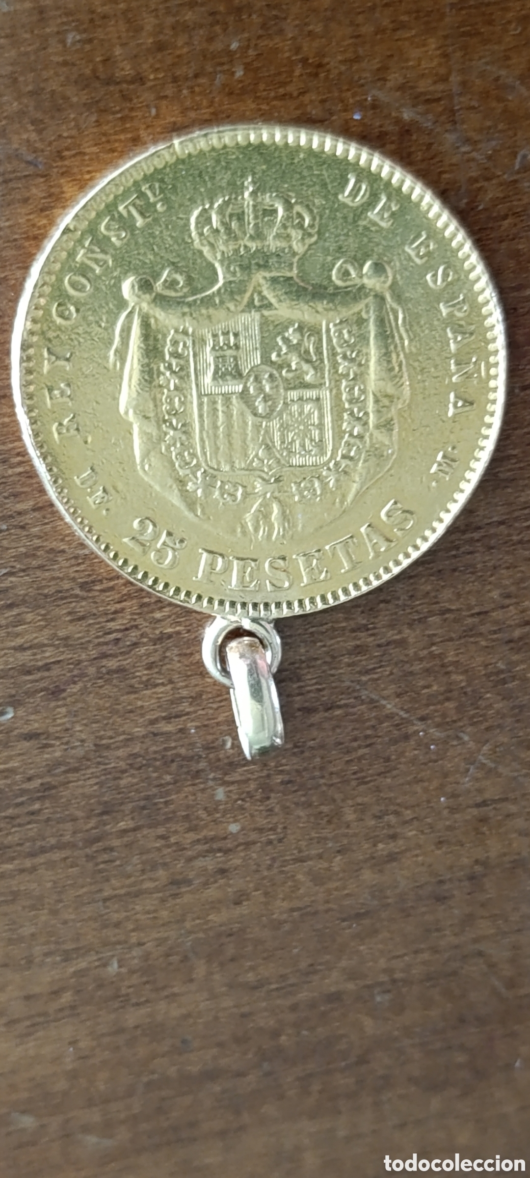 Joyeria: Moneda de 21,6 quilates de Alfonso xll, - Foto 2