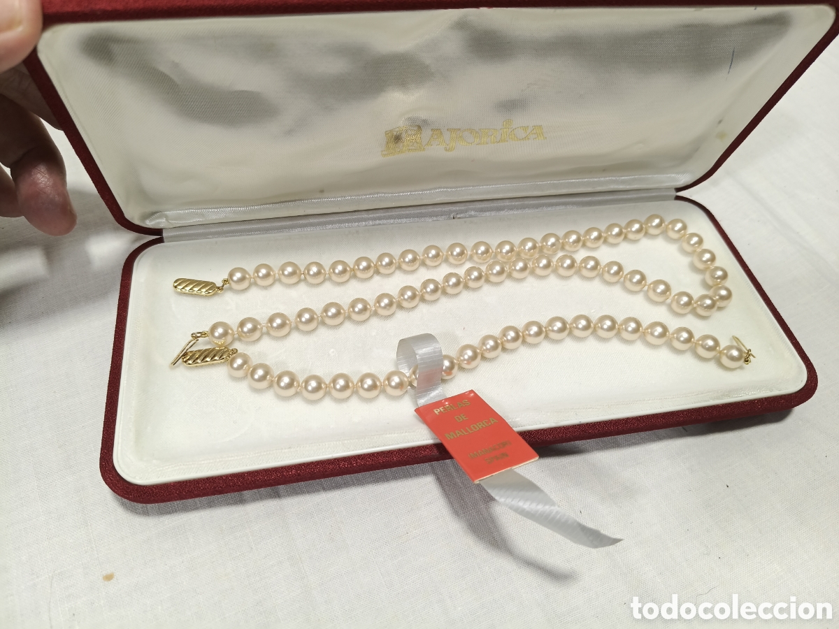 Joyeria: CONJUNTO PERLAS MAJORICA. COLLAR Y PULSERA +CAJA. (CHAPADO ORO 24 Kilates)
