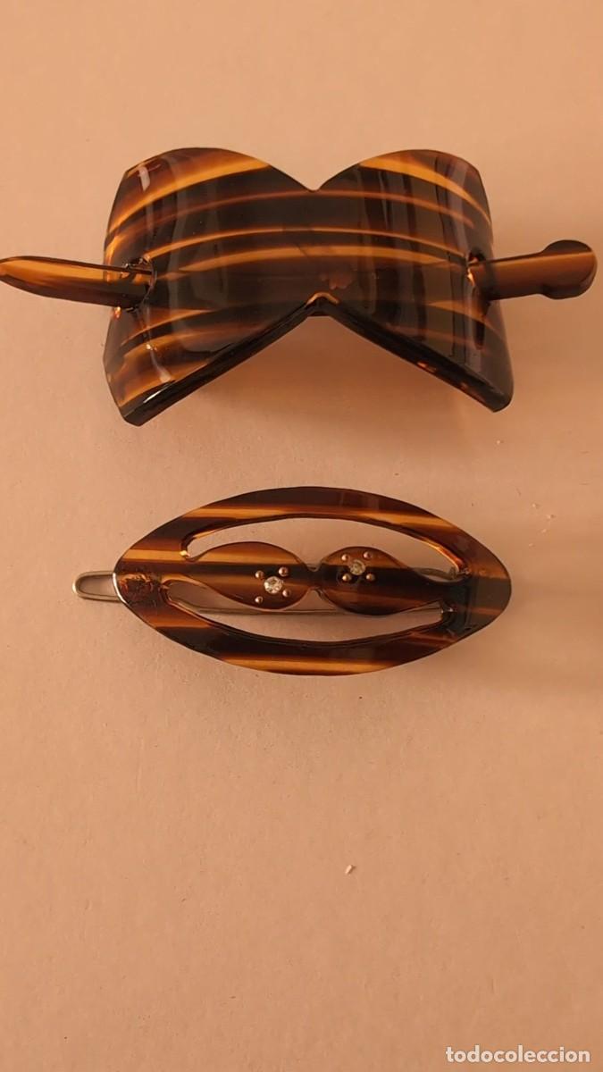 Joyeria: Conjunto Pasador y Horquilla Efecto Carey A&ntilde;os 80