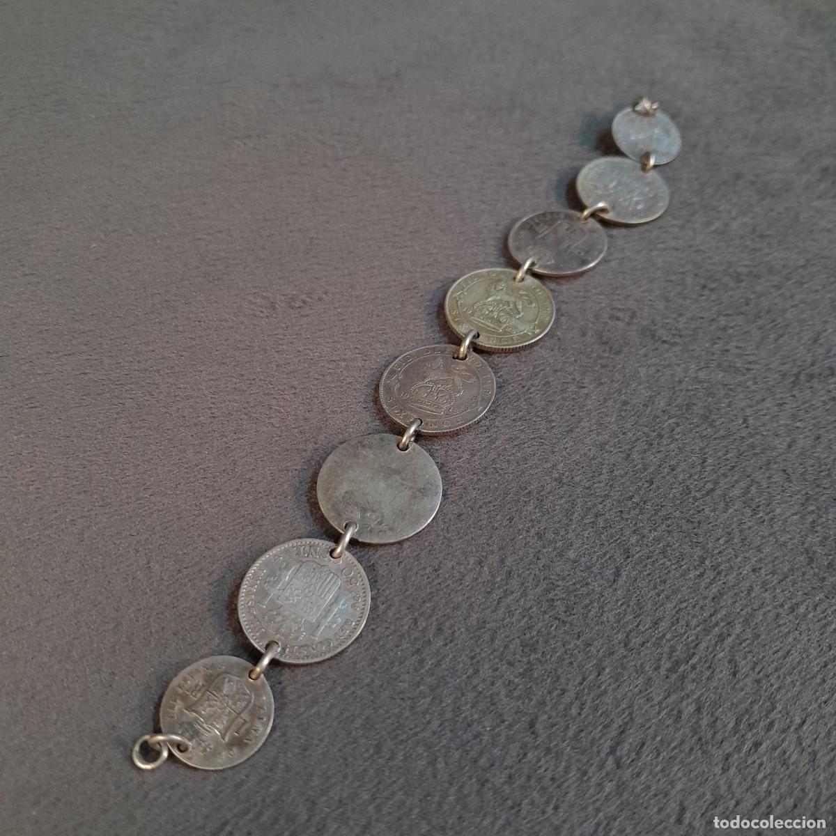 Joyeria: J-4633. PULSERA DE MONEDAS DE PLATA. 1920 - Foto 4