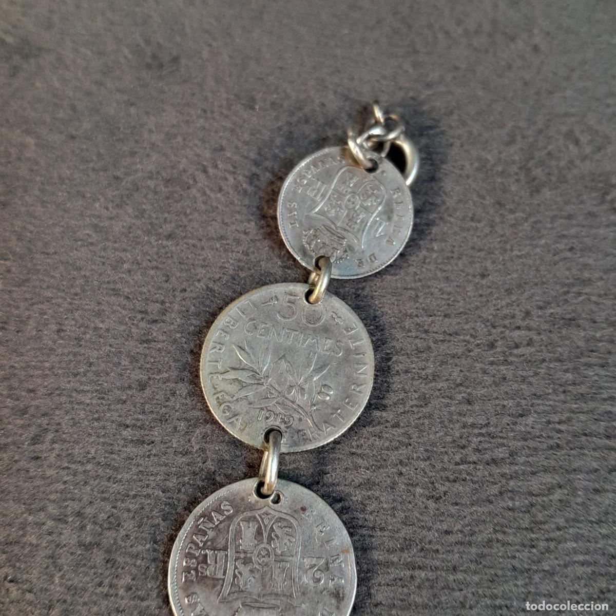 Joyeria: J-4633. PULSERA DE MONEDAS DE PLATA. 1920 - Foto 5