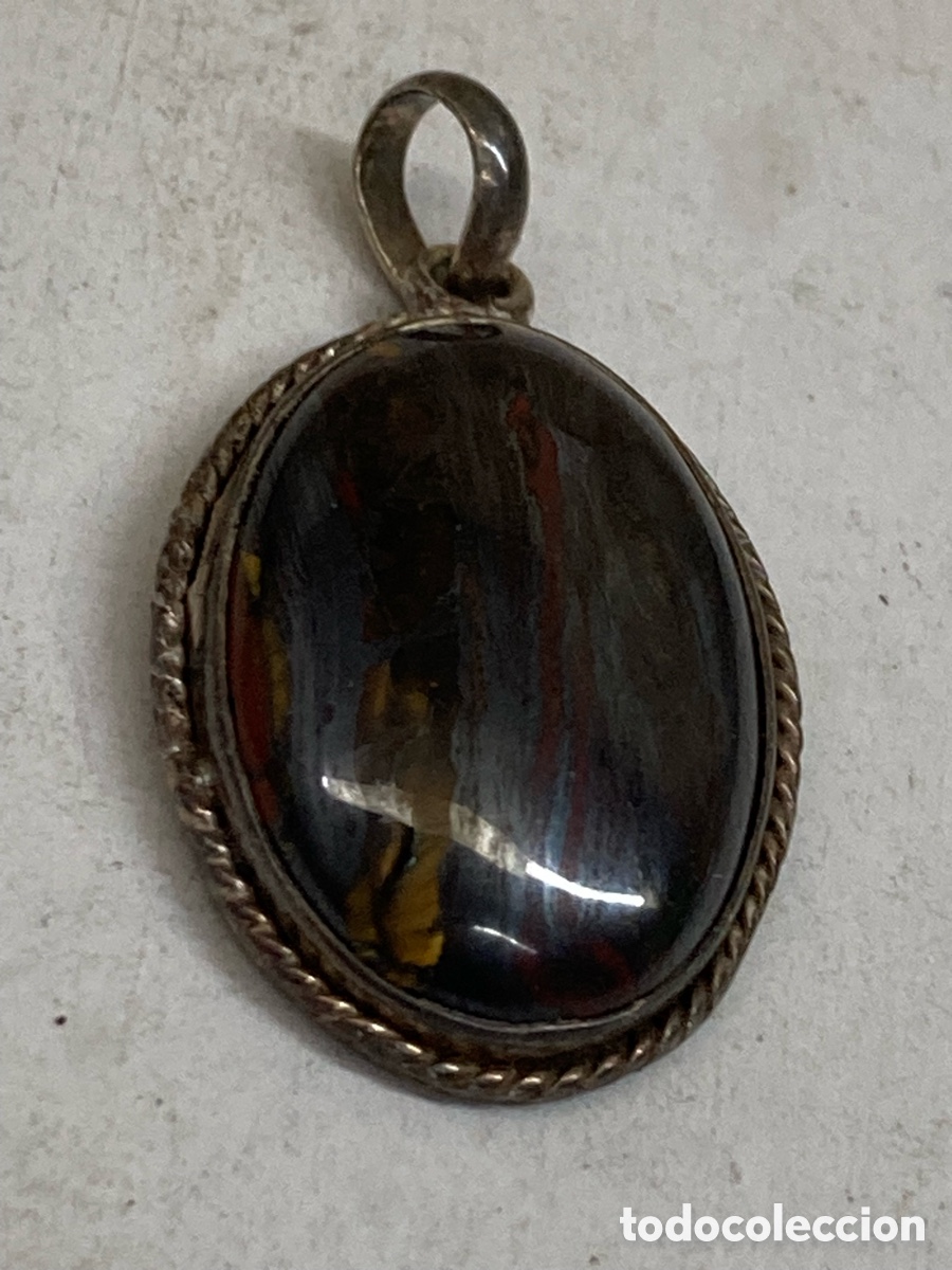 Joyeria: Colgante de plata piedra ojo de tigre C676