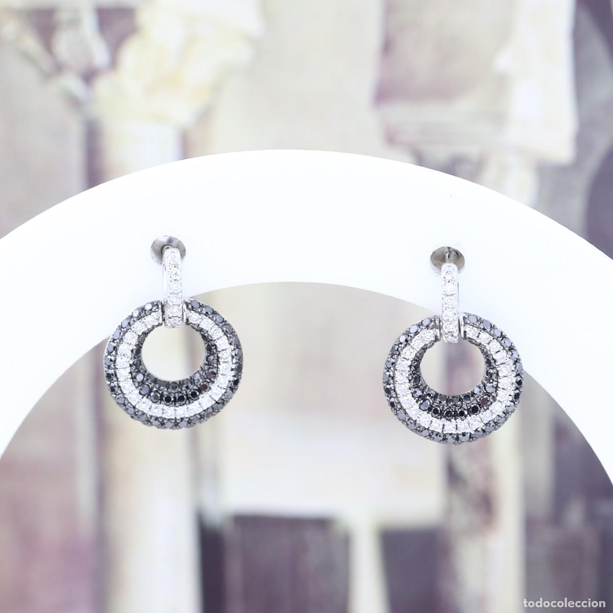 Joyeria: Pendientes colgantes con diamantes en oro blanco de 18K &ndash; 0,84 ct