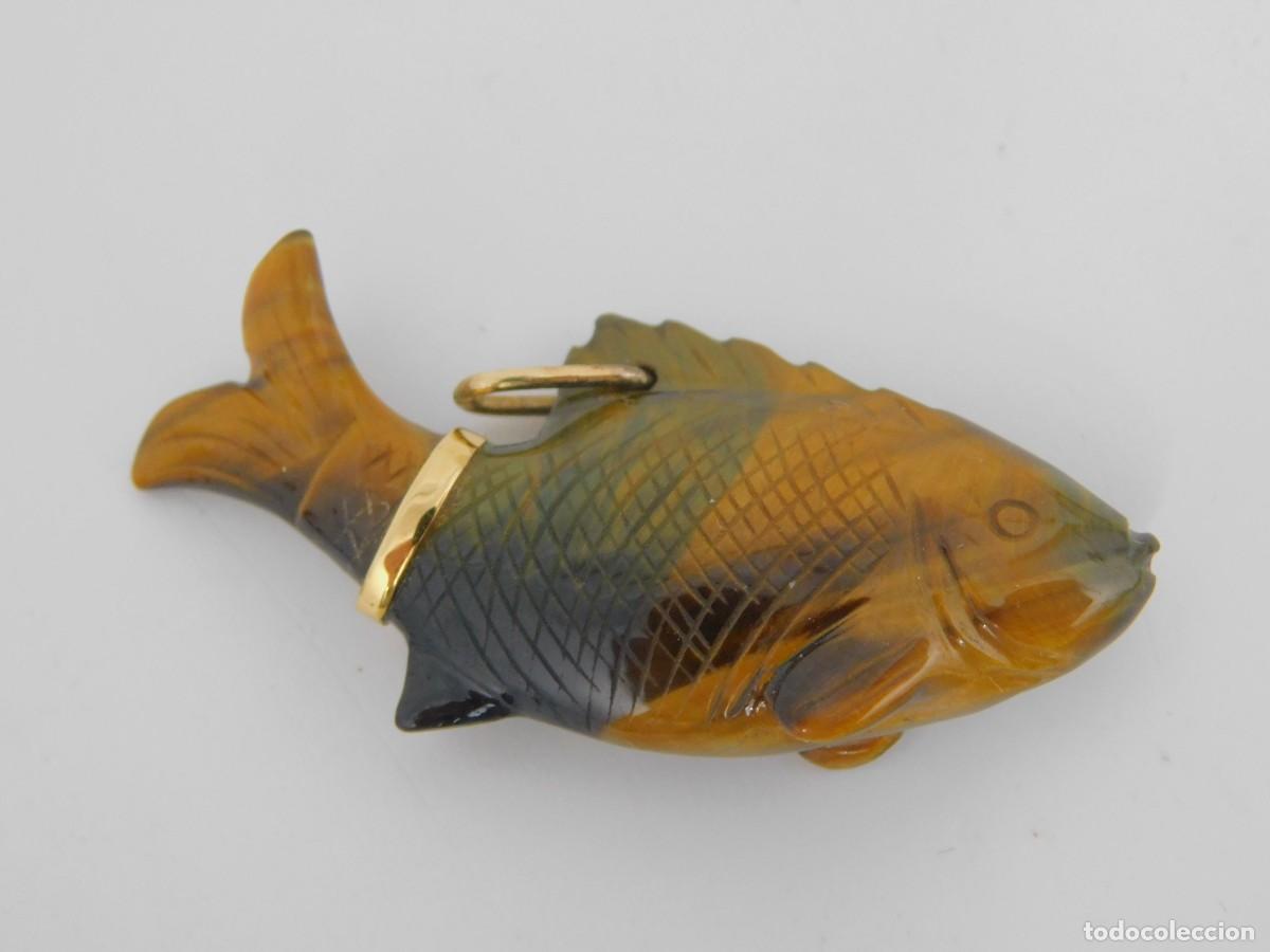 Joyeria: COLGANTE OJO DE TIGRE CON ORO 18K