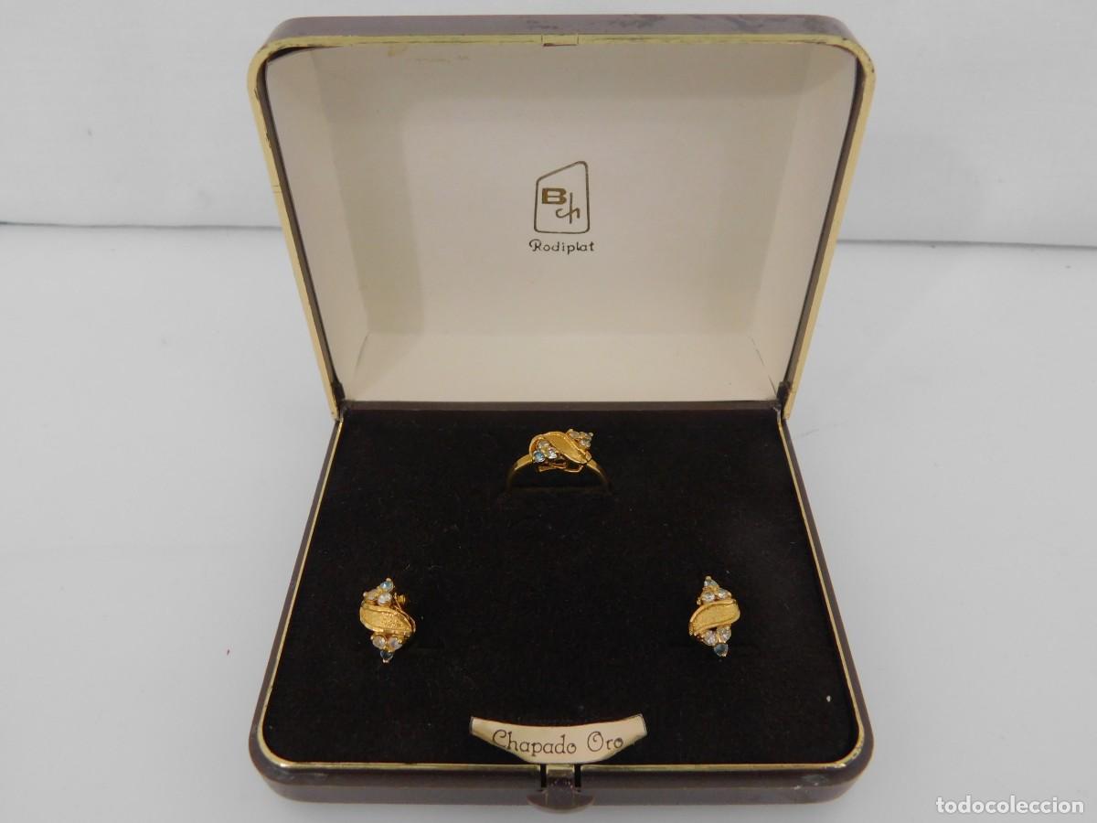 Joyeria: ANILLO Y PENDIENTES CHAPADOS EN ORO
