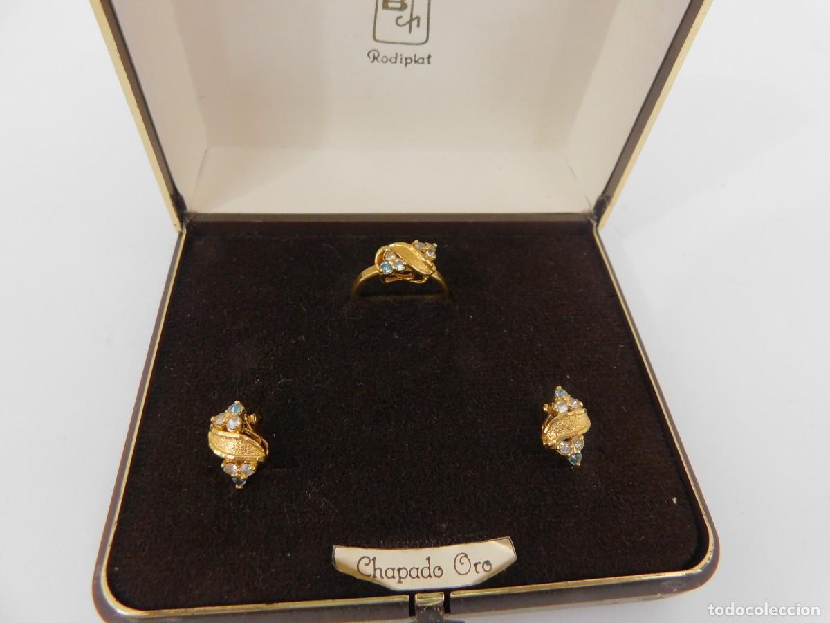 Joyeria: ANILLO Y PENDIENTES CHAPADOS EN ORO - Foto 2
