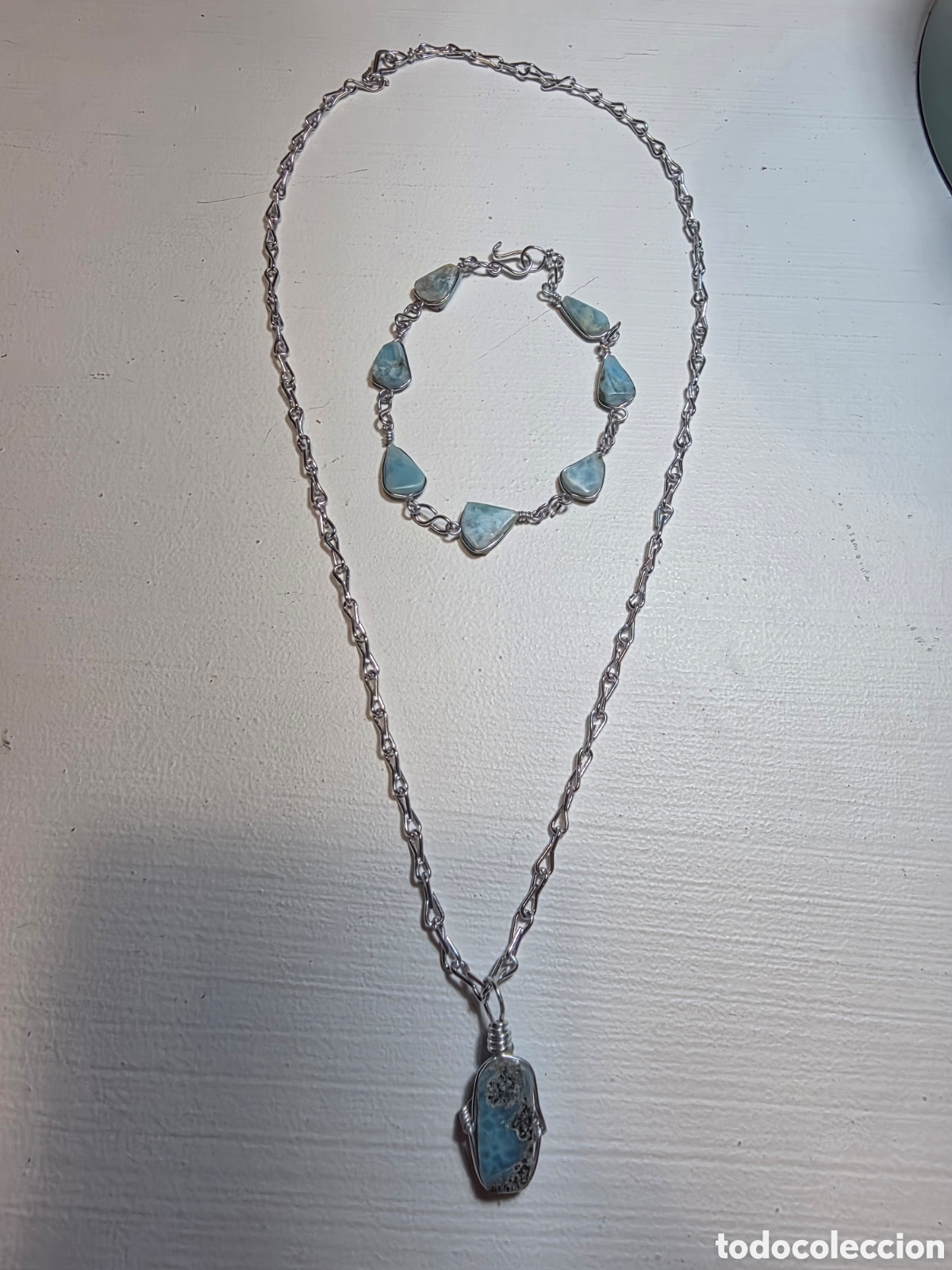 Joyeria: Conjunto Artesanal de Larimar