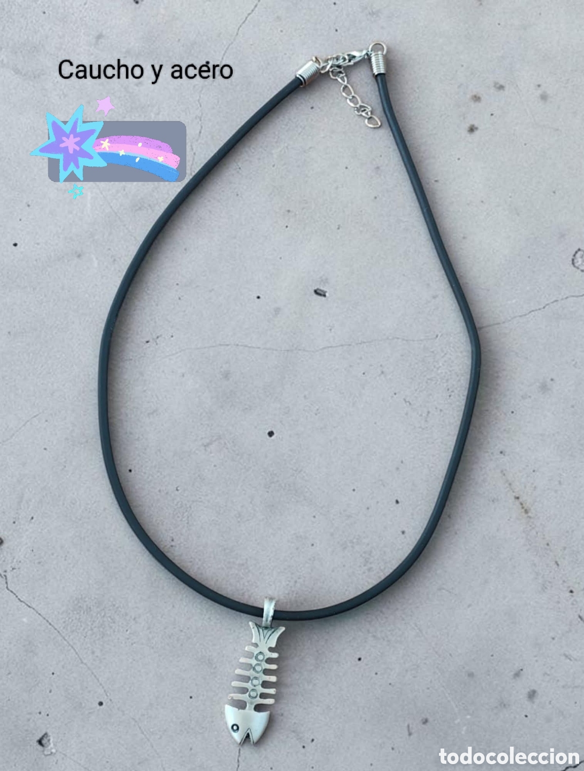 Joyeria: :::: TC26 - COLGANTE ACERO CON CORDON DE CAUCHO