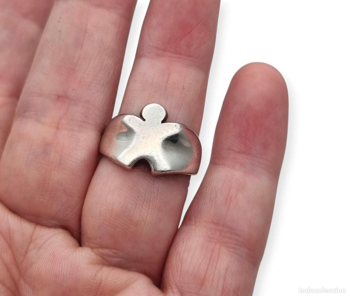 Joyeria: Anillo vintage de plata 925 dise&ntilde;o org&aacute;nico escult&oacute;rico, a&ntilde;os 80&ndash;90