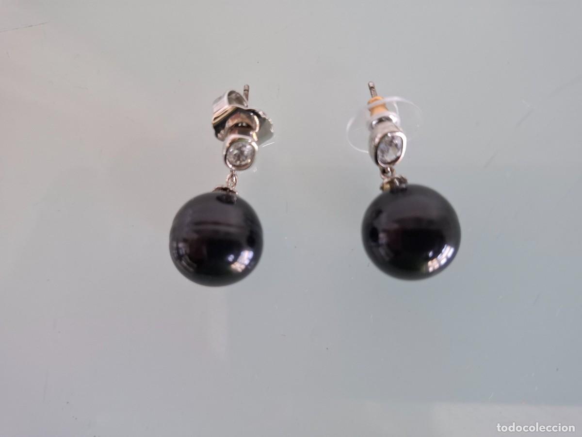 Joyeria: PENDIENTES DE BOLA NEGRA - CON PERLITA TRANSPARENTE - CIERRE DE METAL. &iexcl;MUY ELEGANTES!