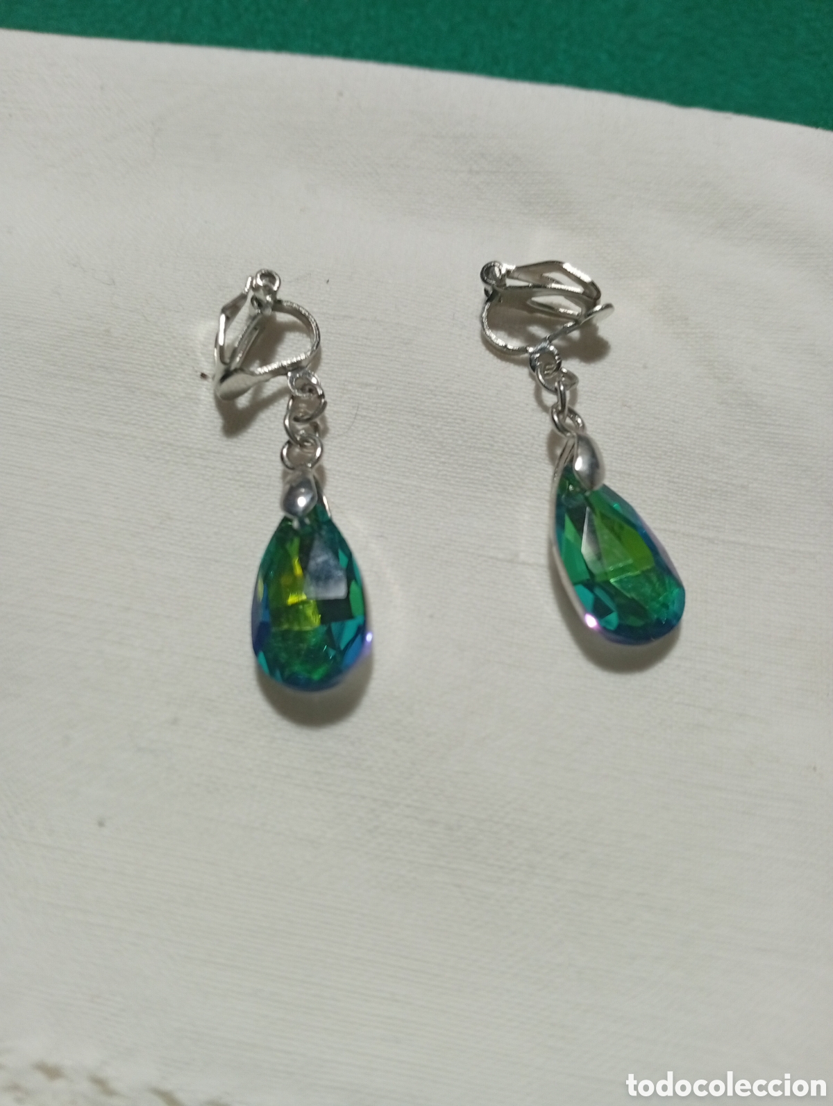 Joyeria: Pendientes colgantes color verde